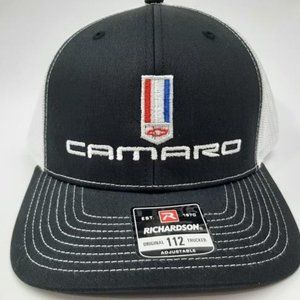 Retro Muscle Chevrolet Camaro Richardson 112 Trucker Mesh Snapback Hat Cap Black